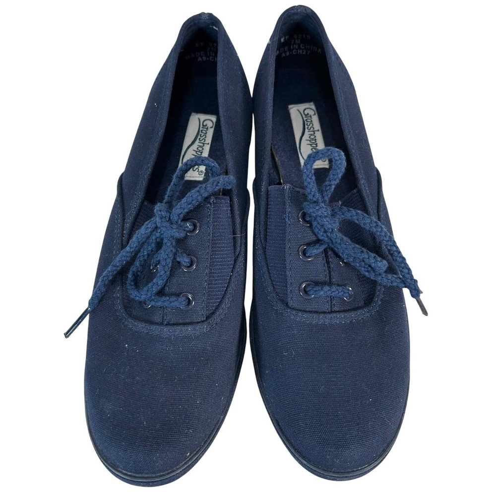 Grasshoppers‎ Canvas Lace Up Sneakers Casual Comfort Shoes Navy Blue Size 7
